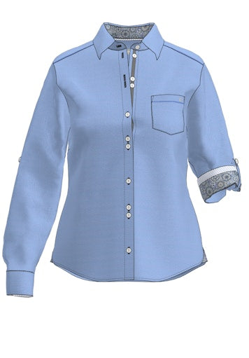 Blouses lange mouw blauw Bianca