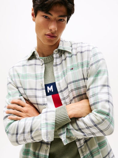 Hemden lange mouw groen Tommy Jeans