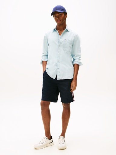 Hemden lange mouw blauw Tommy Hilfiger