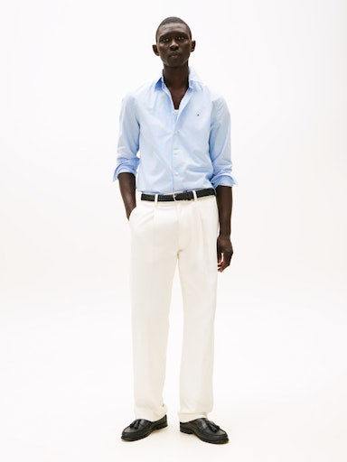 Hemden lange mouw blauw Tommy Hilfiger