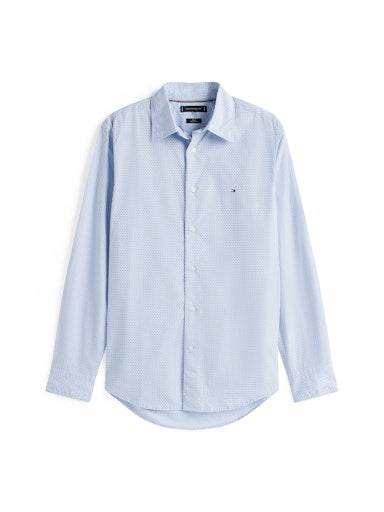 Hemden lange mouw blauw Tommy Hilfiger