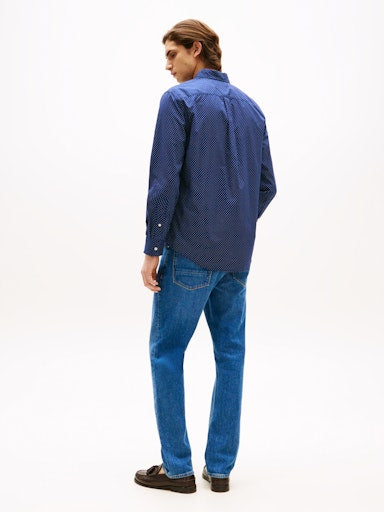 Hemden lange mouw blauw Tommy Hilfiger
