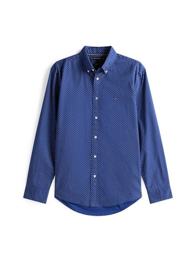 Hemden lange mouw blauw Tommy Hilfiger