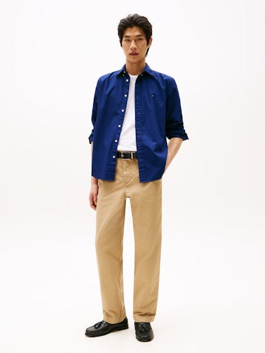 Hemden lange mouw navy Tommy Hilfiger