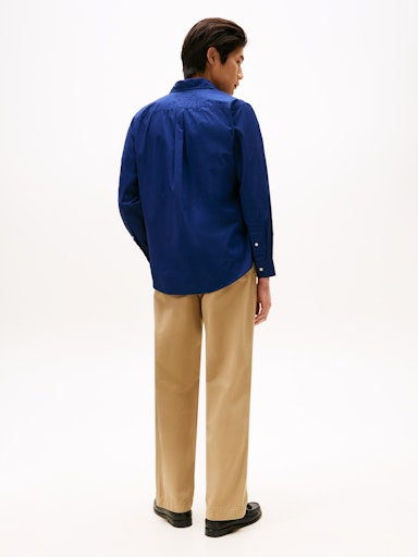 Hemden lange mouw navy Tommy Hilfiger