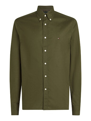 Hemden lange mouw groen Tommy Hilfiger