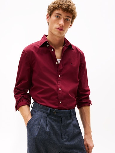 Hemden lange mouw rood Tommy Hilfiger