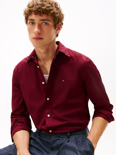 Hemden lange mouw rood Tommy Hilfiger