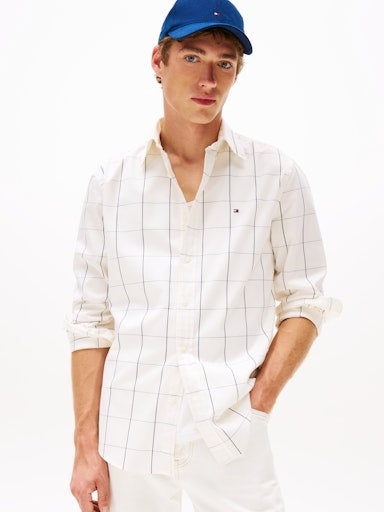 Hemden lange mouw beige Tommy Hilfiger