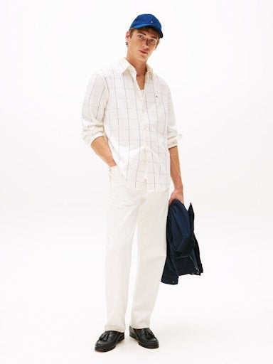 Hemden lange mouw beige Tommy Hilfiger