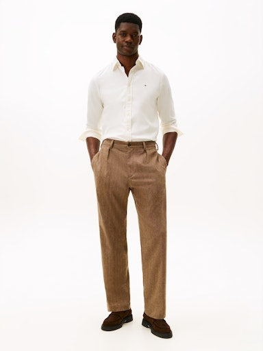 Hemden lange mouw beige Tommy Hilfiger