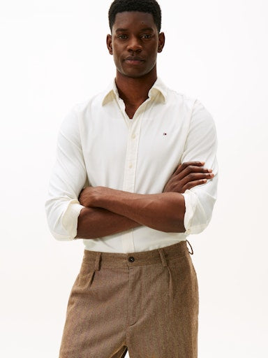Hemden lange mouw beige Tommy Hilfiger