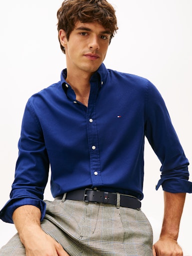 Hemden lange mouw navy Tommy Hilfiger
