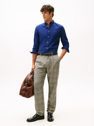 Hemden lange mouw navy Tommy Hilfiger