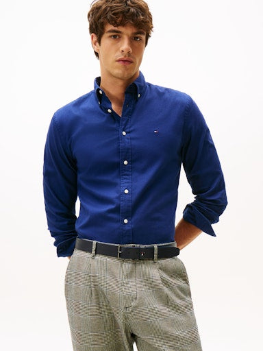 Hemden lange mouw navy Tommy Hilfiger