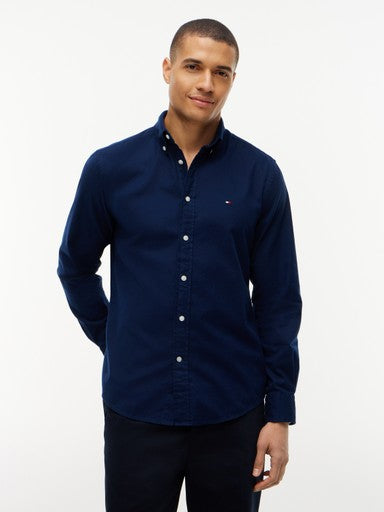Hemden lange mouw navy Tommy Hilfiger
