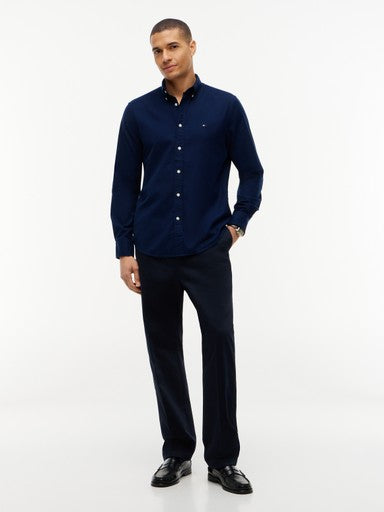 Hemden lange mouw navy Tommy Hilfiger
