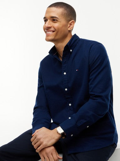 Hemden lange mouw navy Tommy Hilfiger