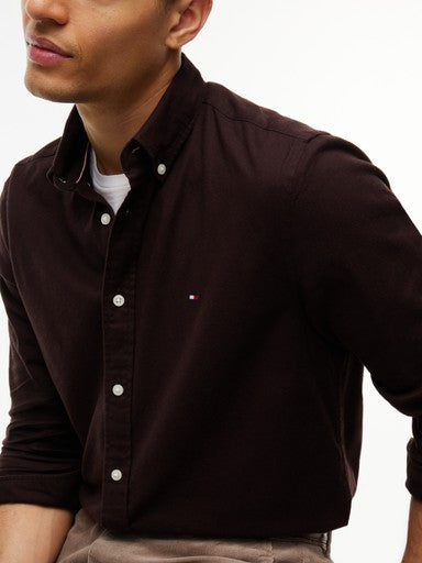 Hemden lange mouw bruin Tommy Hilfiger