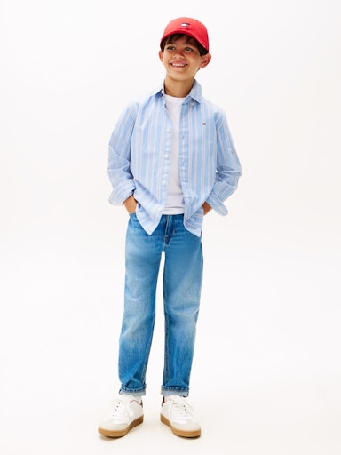 Hemden lange mouw blauw Tommy Hilfiger