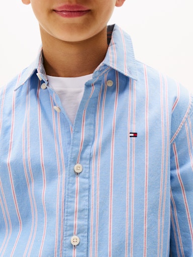 Hemden lange mouw blauw Tommy Hilfiger