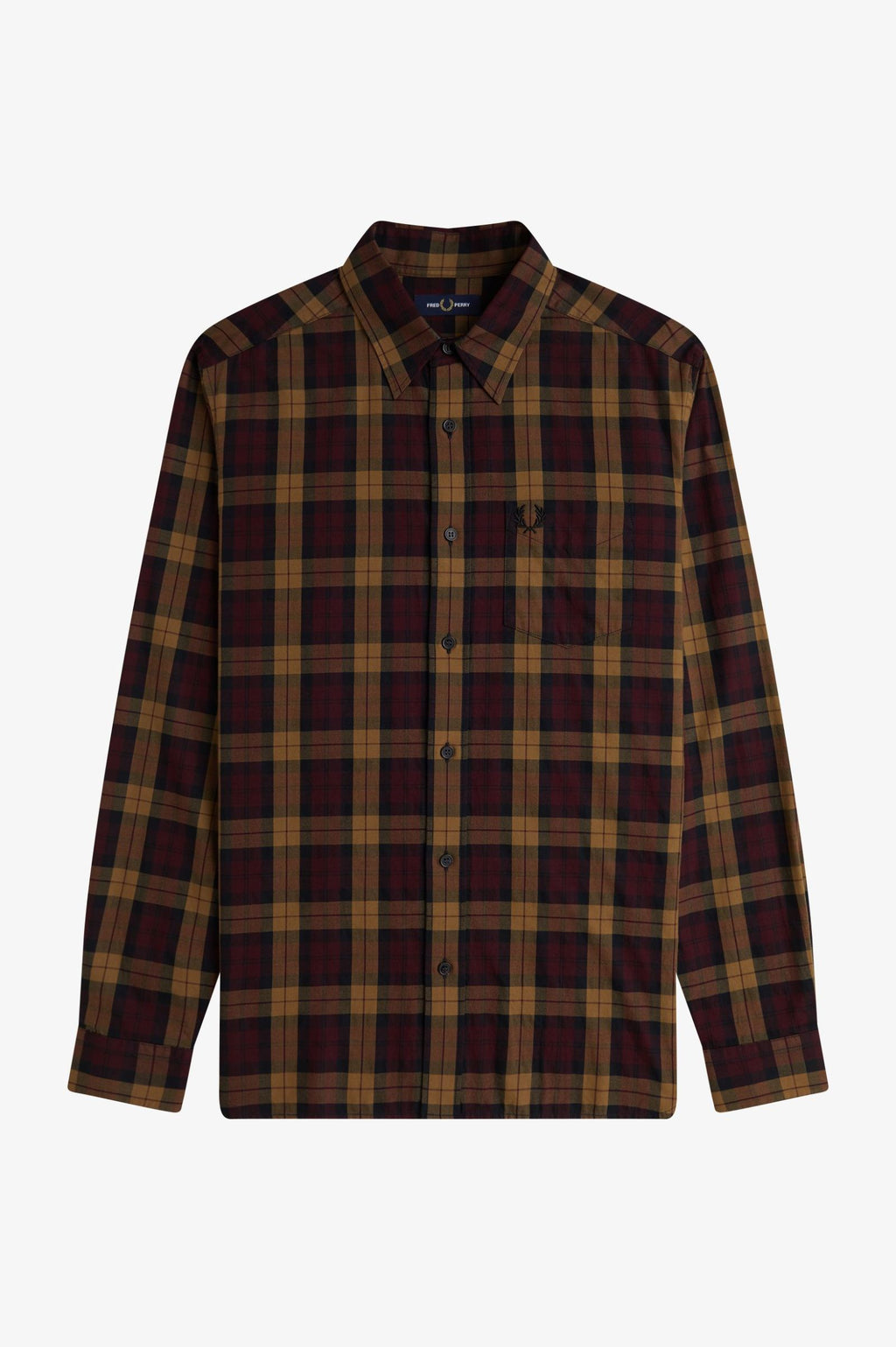 Hemden lange mouw rood Fred Perry