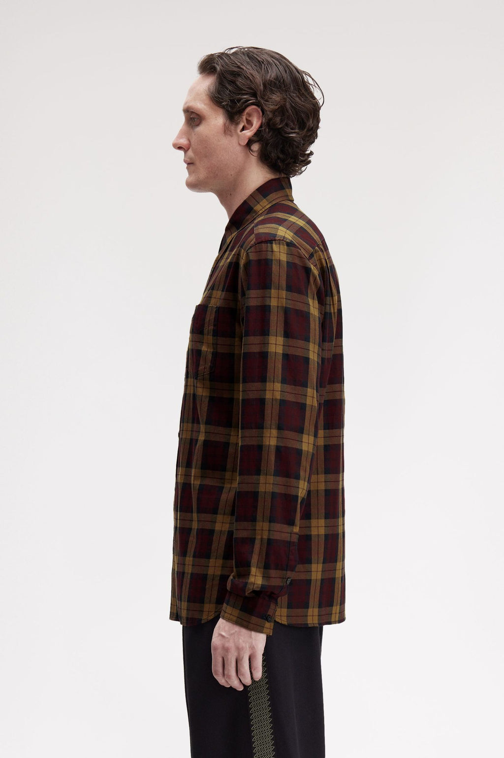 Hemden lange mouw rood Fred Perry