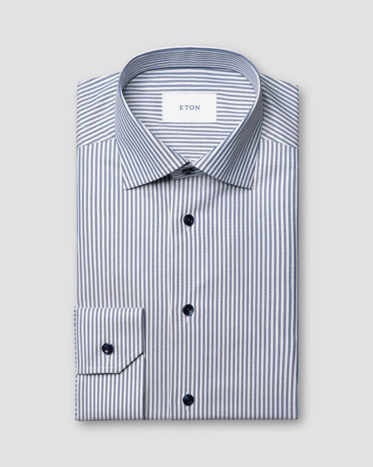 Hemden lange mouw navy ETON SHIRT
