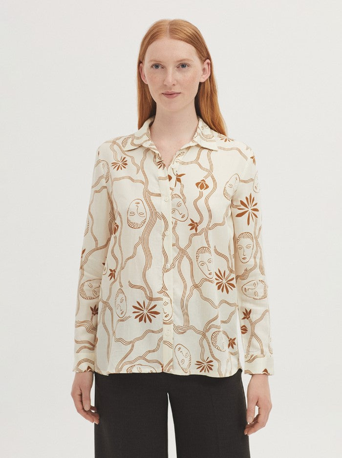 Blouses lange mouw beige Nice Things