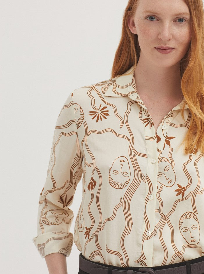 Blouses lange mouw beige Nice Things