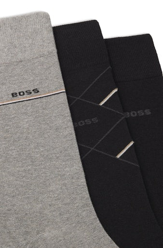 Kousen zwart Boss Men Black