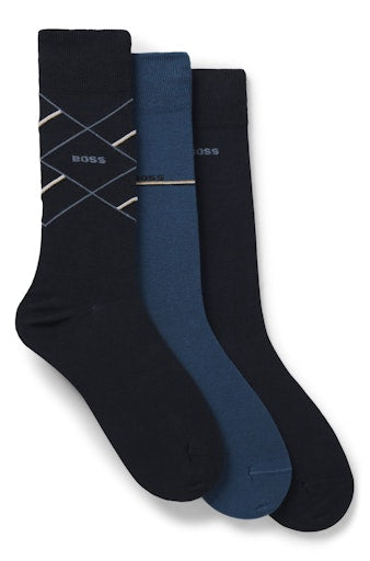 Kousen blauw Boss Men Black