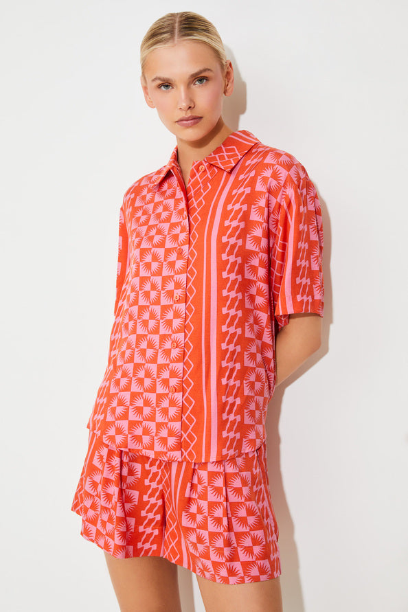 Blouses korte mouw rood Suncoo Paris