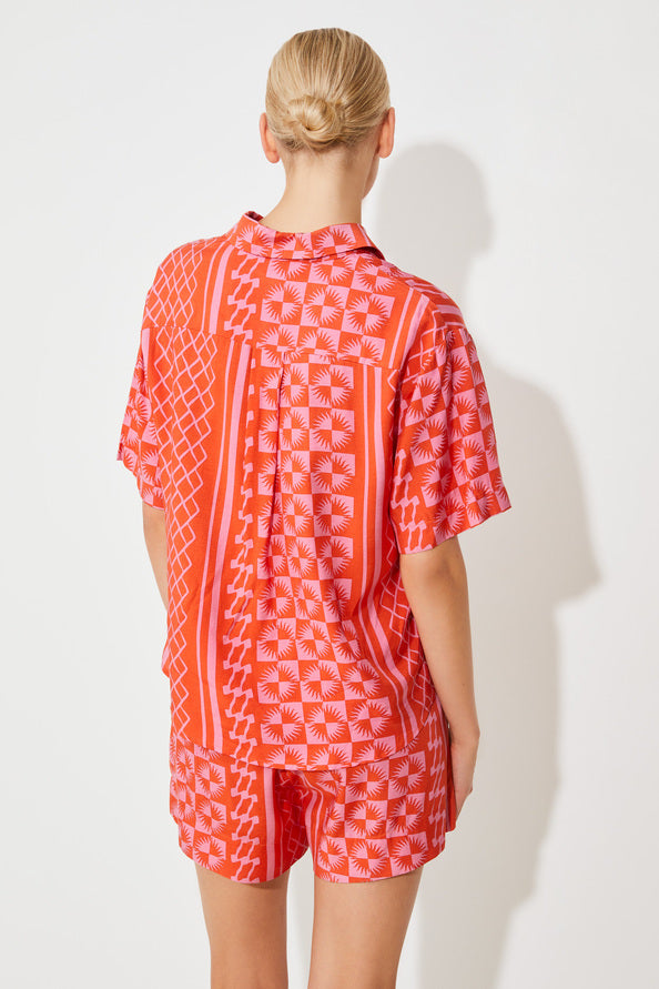 Blouses korte mouw rood Suncoo Paris