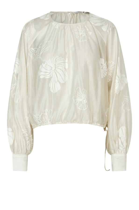 Blouses lange mouw beige Second Female