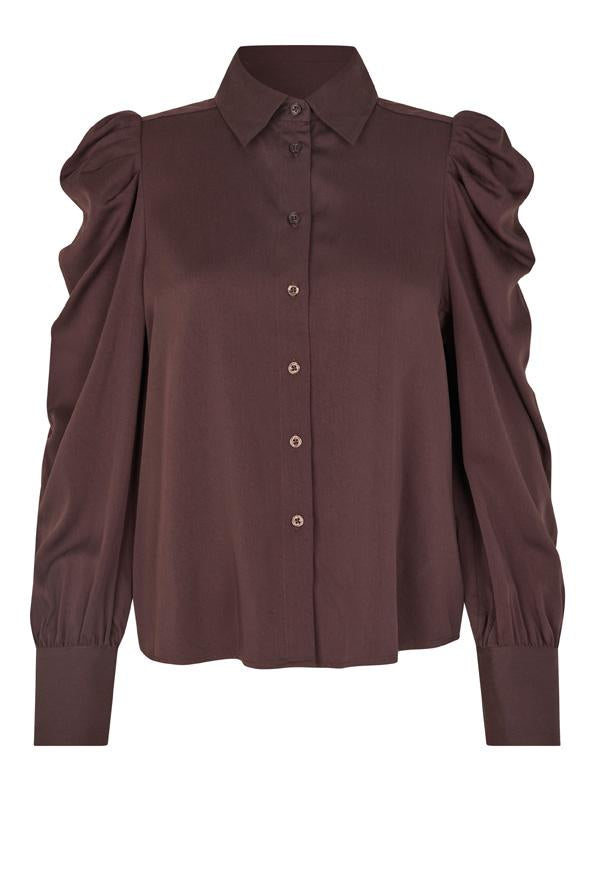 Blouses lange mouw bruin Second Female