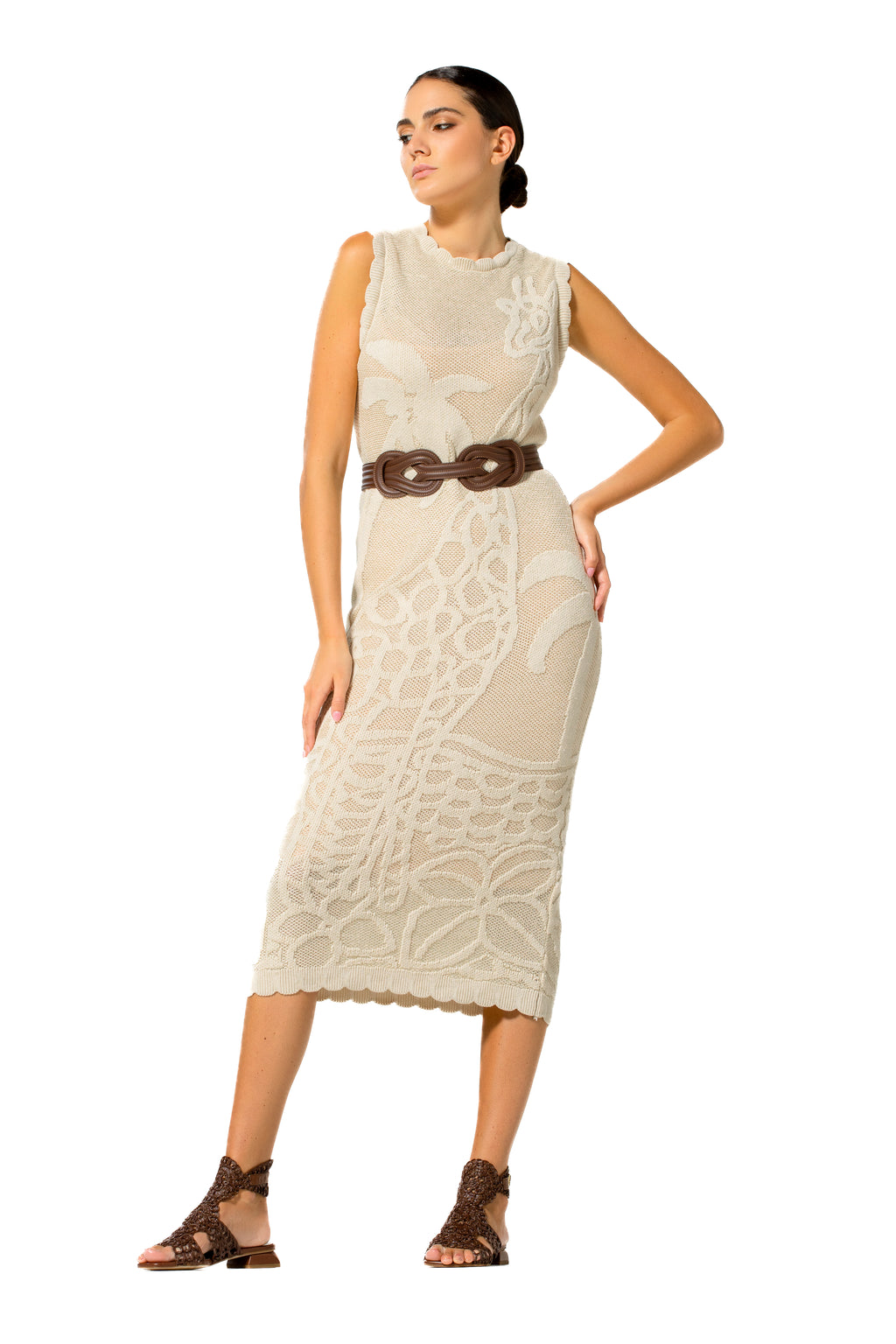 Jurken zonder mouw beige Caroline Biss