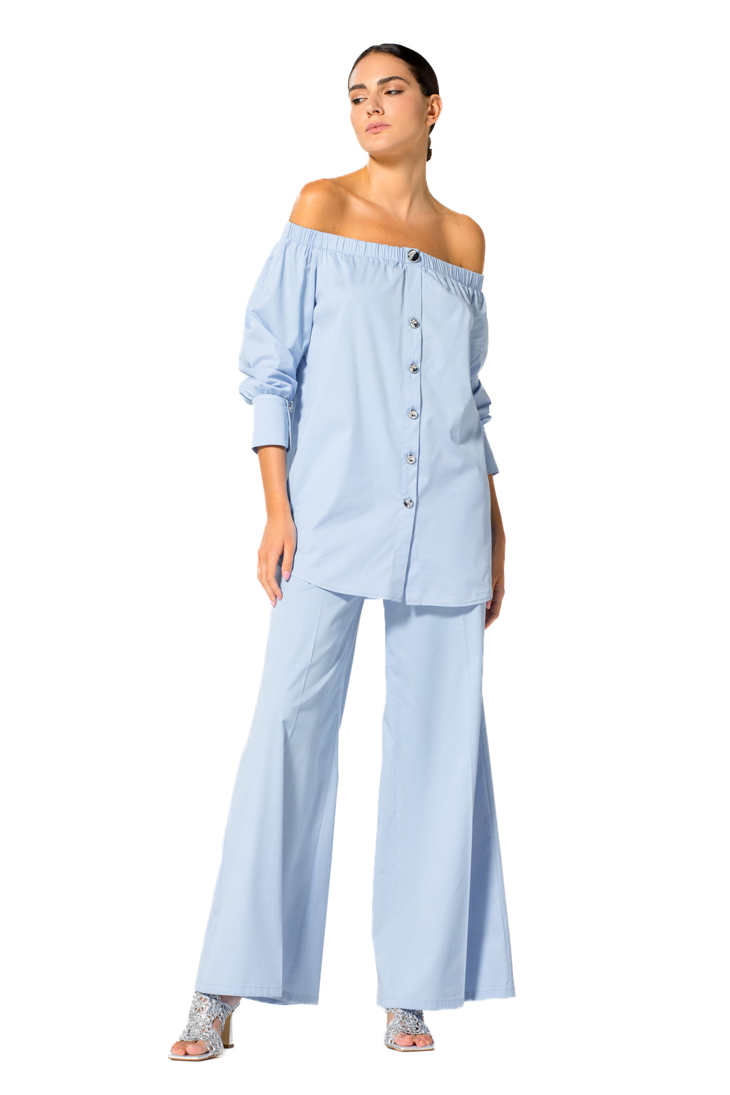 Blouses lange mouw blauw Caroline Biss