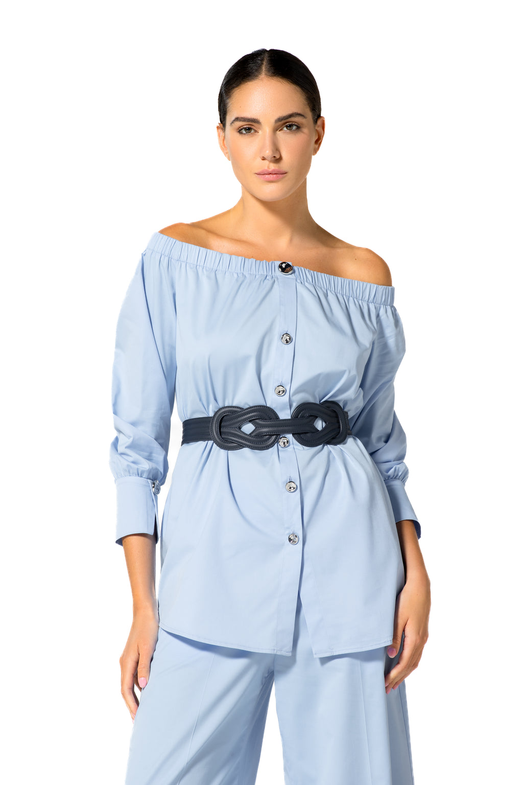 Blouses lange mouw blauw Caroline Biss