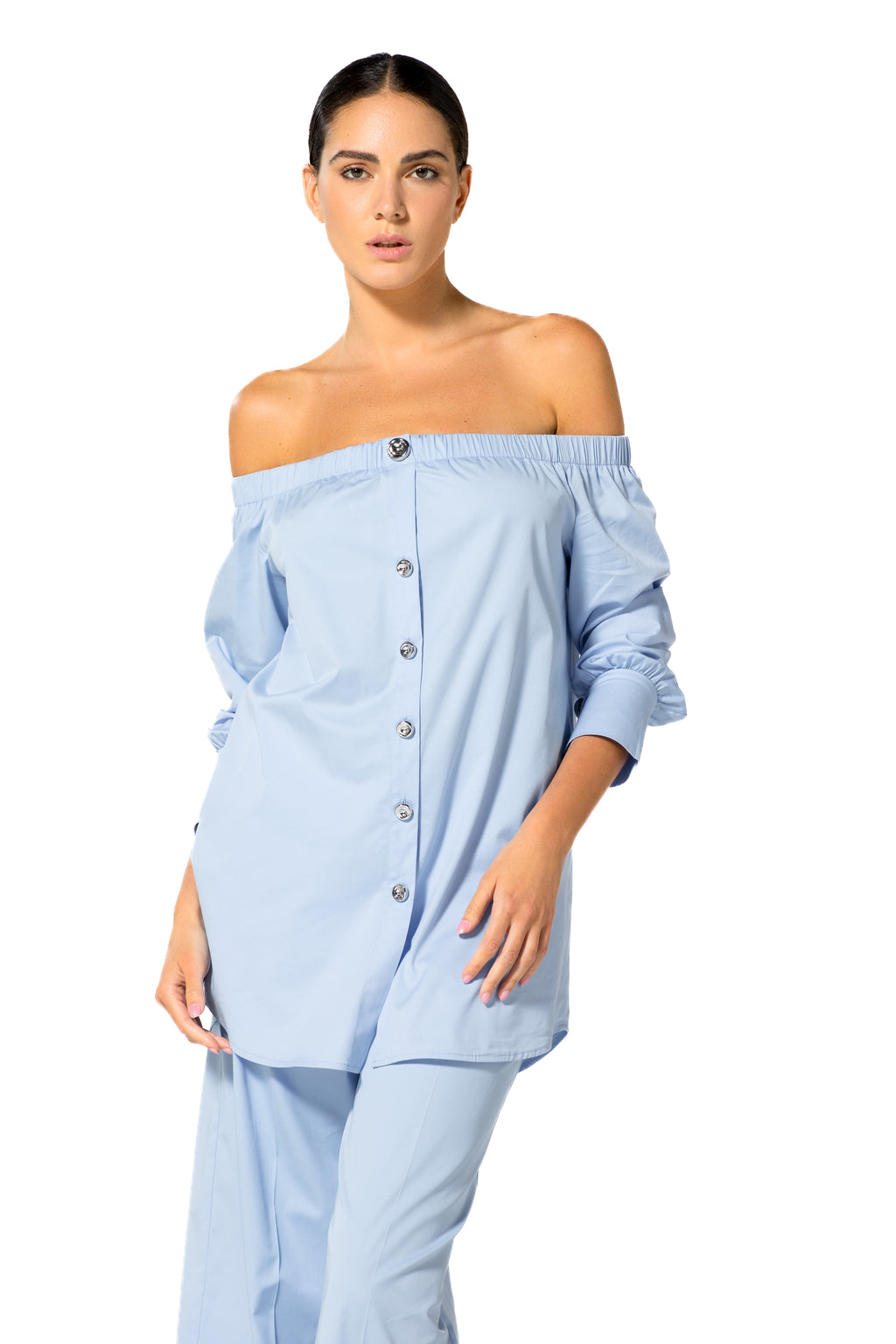 Blouses lange mouw blauw Caroline Biss