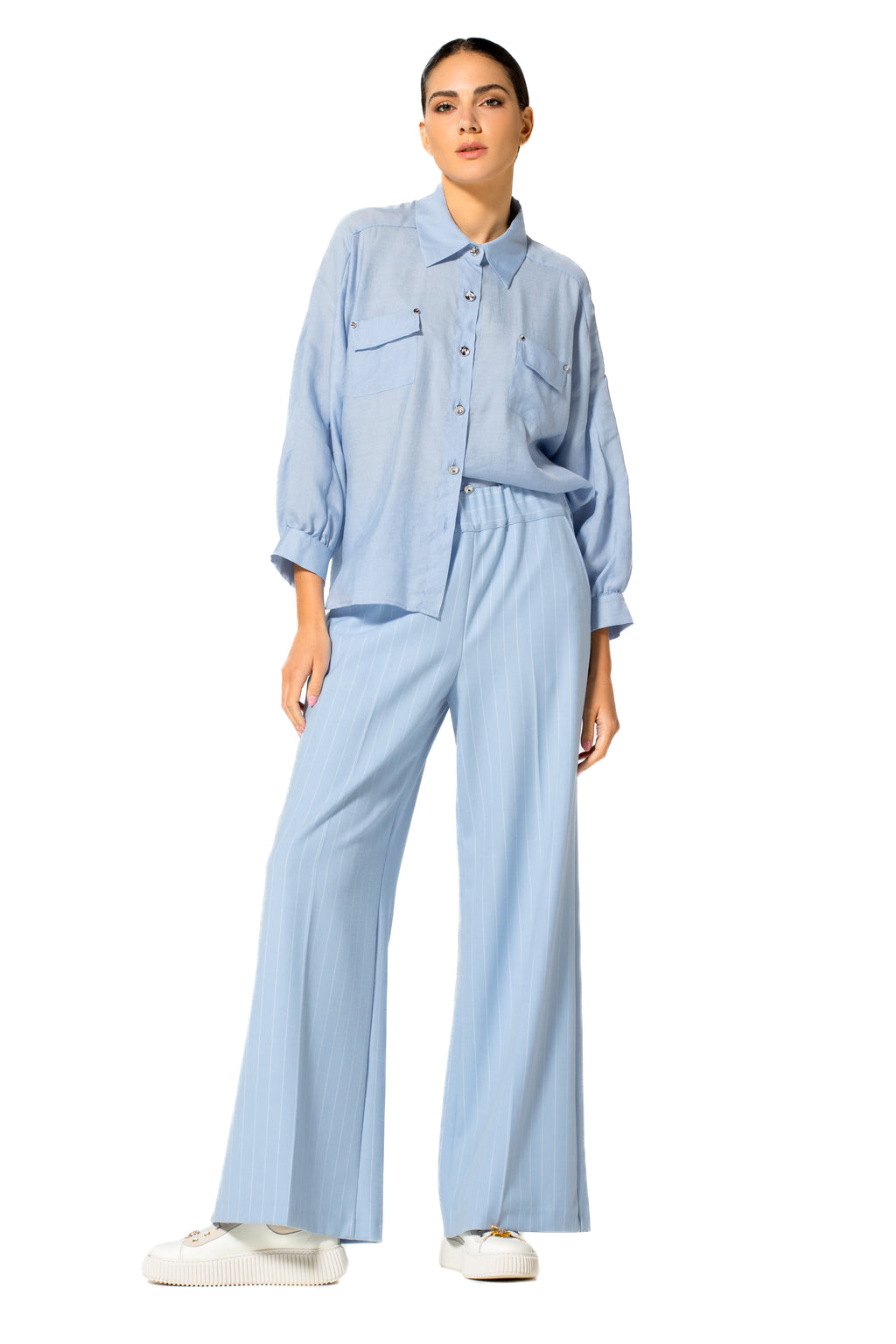 Blouses lange mouw blauw Caroline Biss