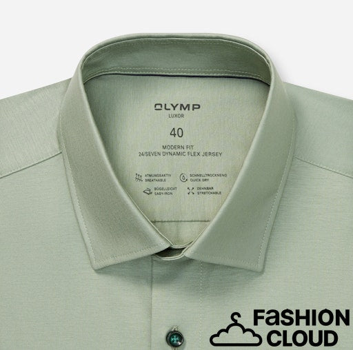 Hemden lange mouw groen OLYMP