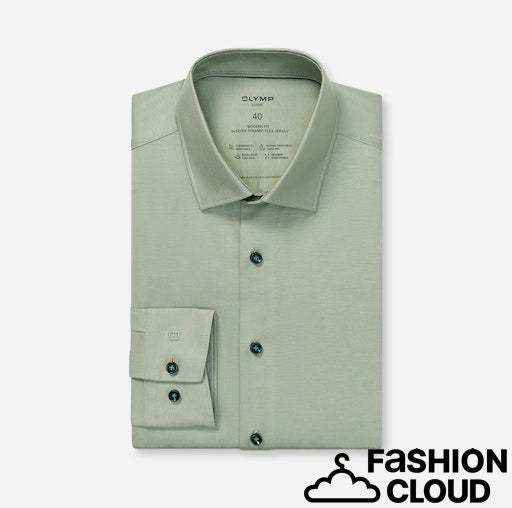 Hemden lange mouw groen OLYMP