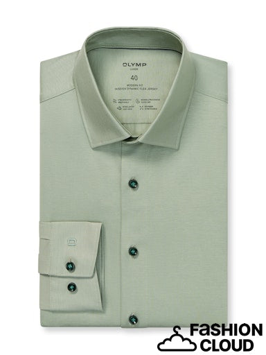 Hemden lange mouw groen OLYMP