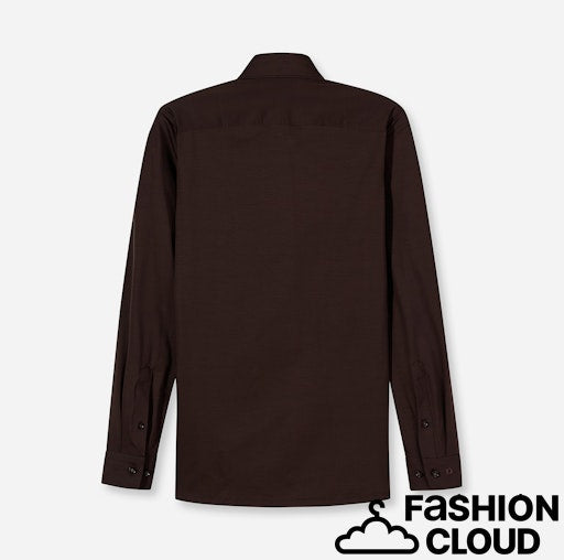 Hemden lange mouw bruin OLYMP