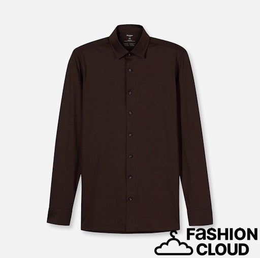 Hemden lange mouw bruin OLYMP