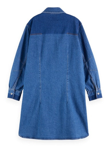 Jurken lange mouw blauw Scotch & Soda