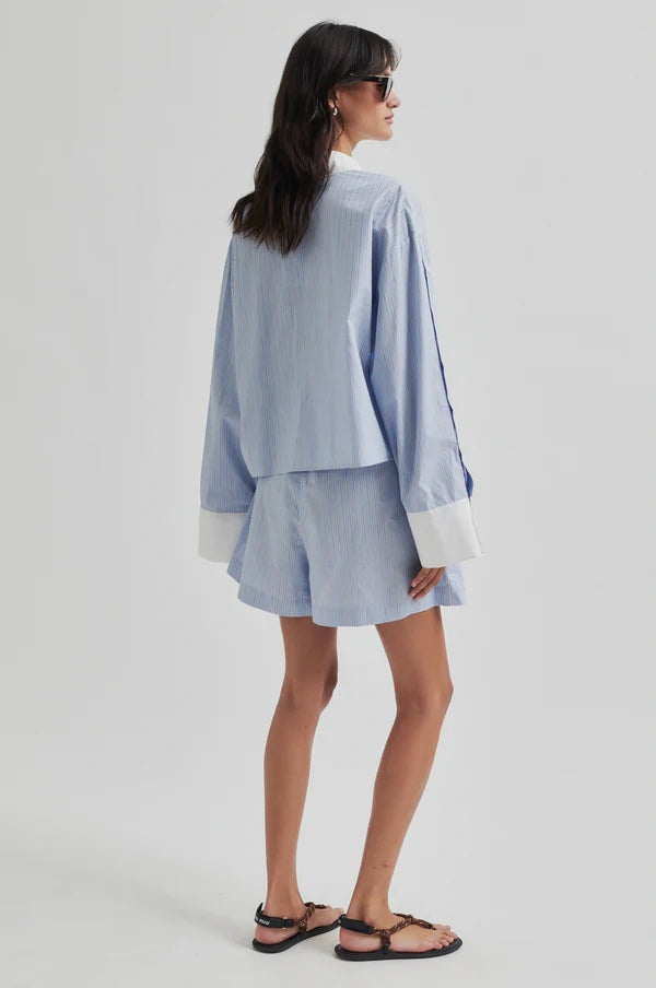 Blouses lange mouw blauw Second Female