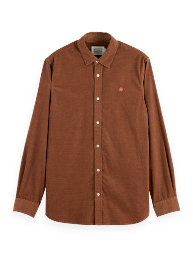 Hemden lange mouw bruin Scotch & Soda
