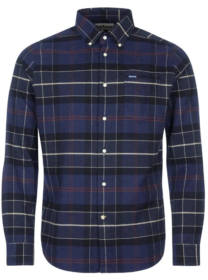 Hemden lange mouw navy Barbour